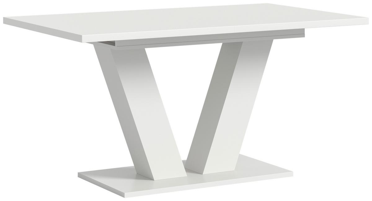 Ausziehtisch Marlon Weiß ca. 150-190x90x76 cm - Weiß, Trend, Holzwerkstoff (150-190/90/76cm)