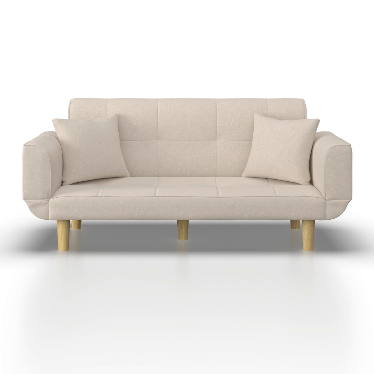 Canapea extensibila MIRIAM - bej, Modern, lemn/textil (176/71/85cm) - Bessagi Home