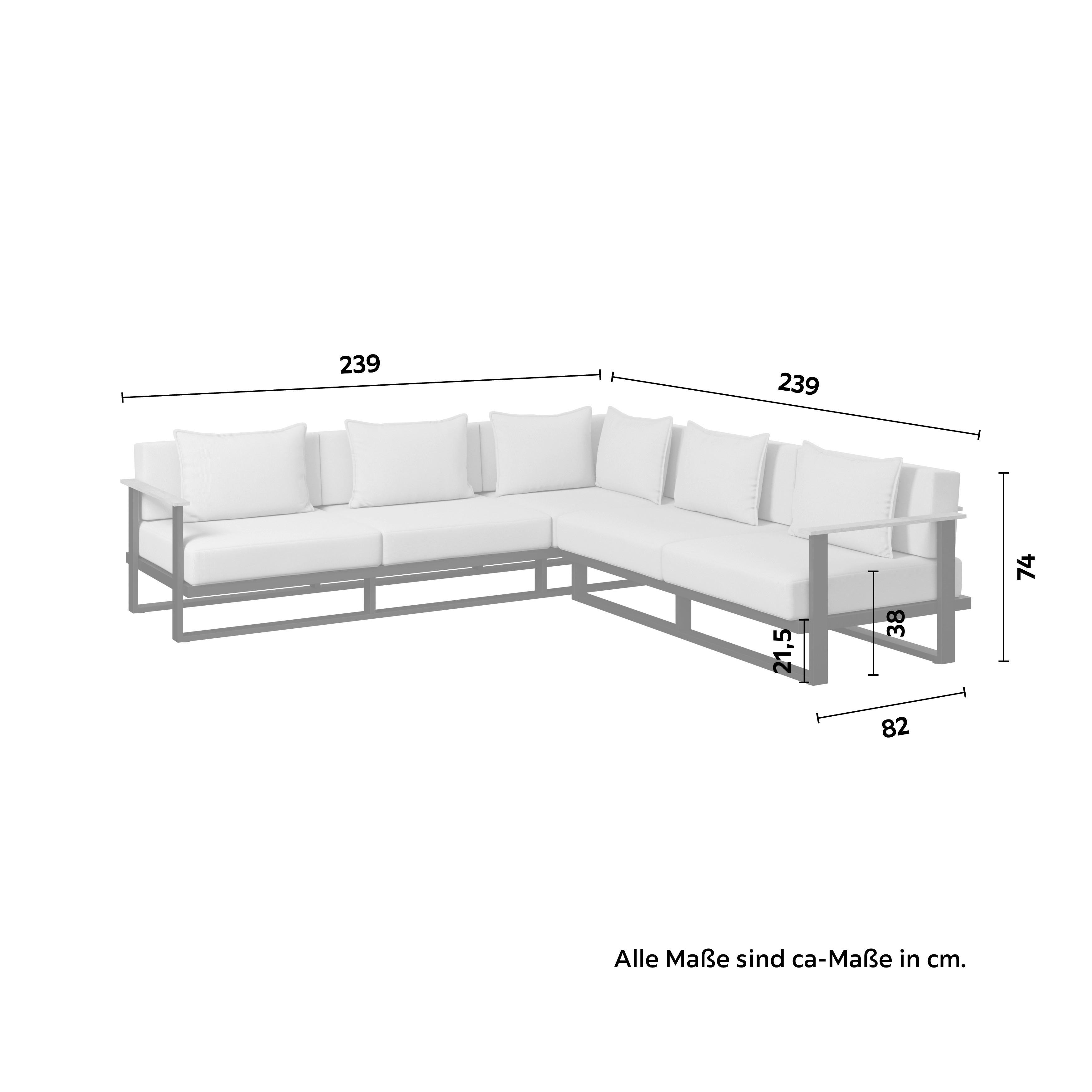 LOUNGEGRUPP FABRIZIA - grå, Modern, metall/trä - Bessagi Garden