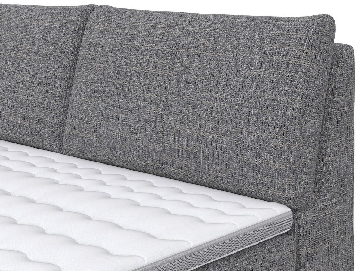 Boxspringbett Tabea Grau ca. 180x200cm - Alufarben/Grau, KONVENTIONELL, Karton/Naturmaterialien (180/200cm) - Premium Living