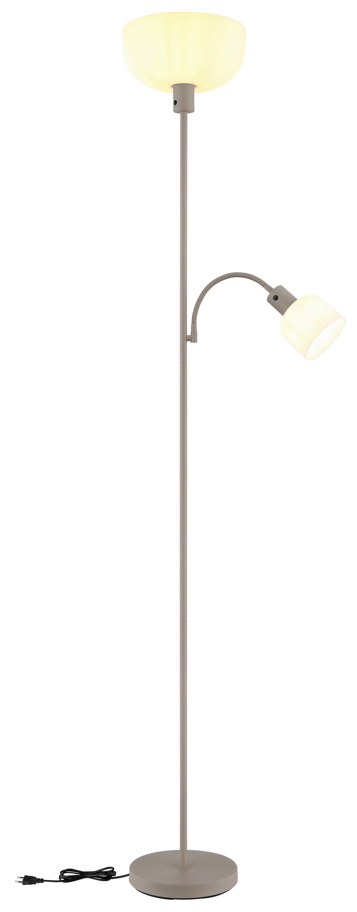 Podna Svjetiljka Hinton - bijela/boje pijeska, Design, metal/plastika (26/178,7cm) - Globo