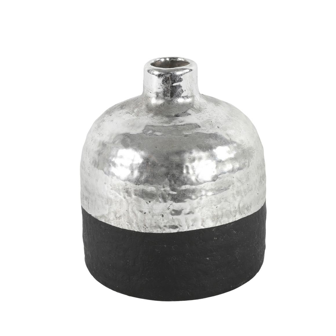 Vaza Teri L - srebrne barve/črna, Design, keramika (14/14/18cm) - Mömax