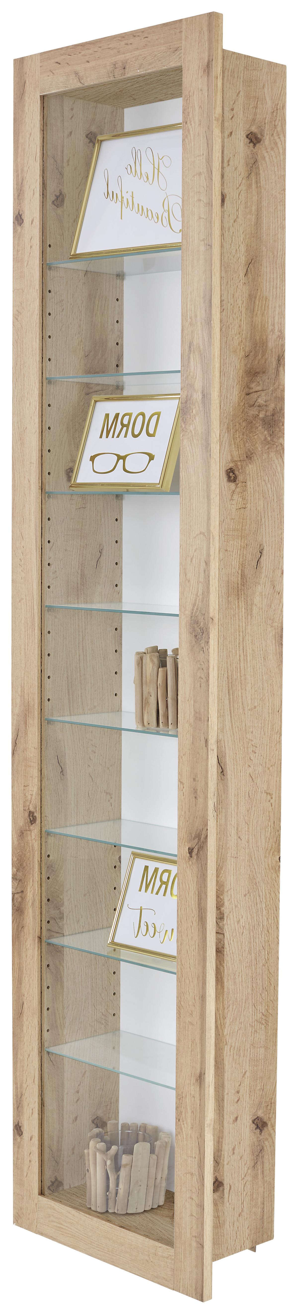 Falivitrin Tölgy-fehér Szín Boni - tölgyfa színű/fehér, Modern, faalapú anyag/Üveg (42/168,5/17cm)