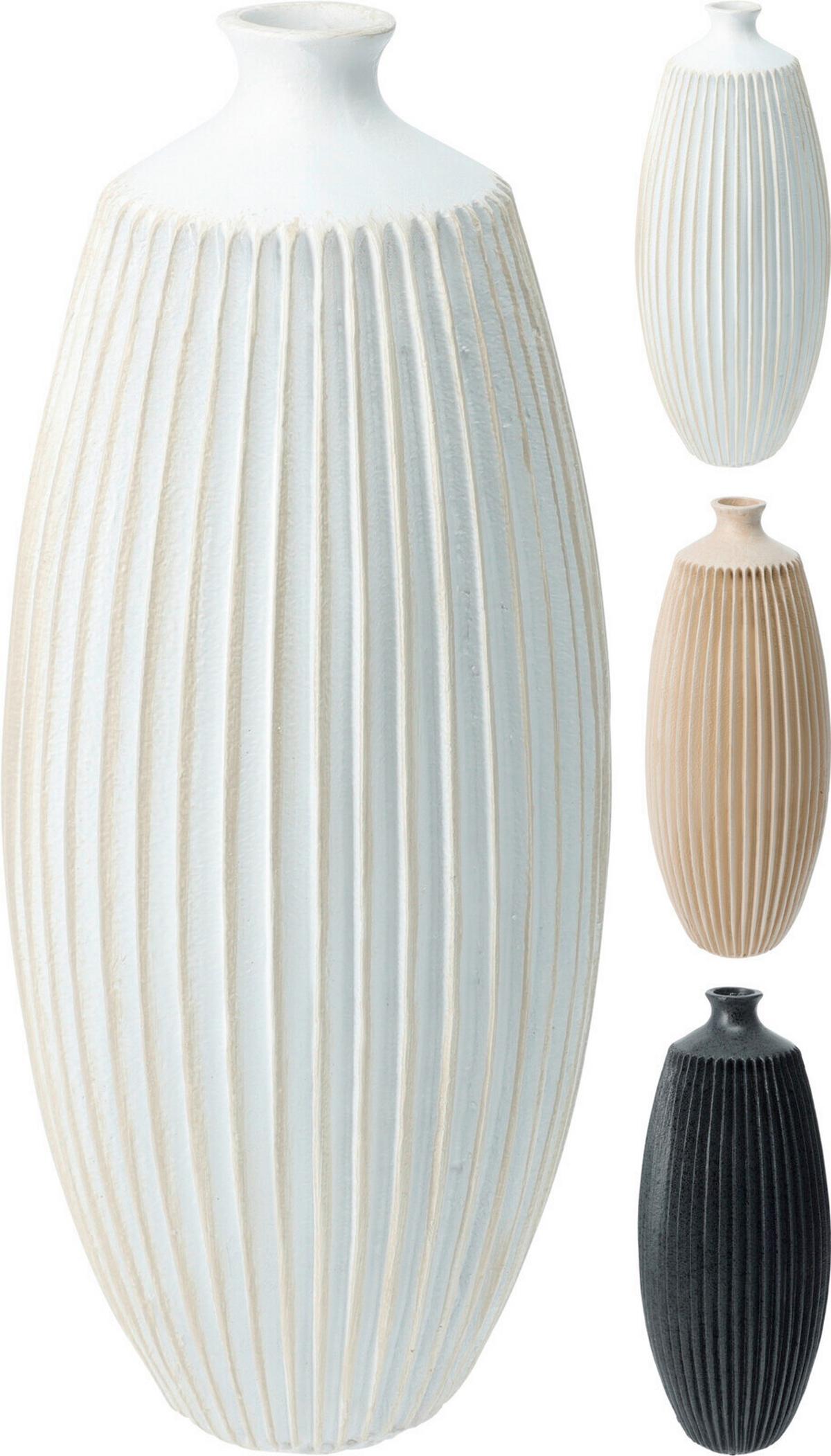 Váza Elle - bézs/fekete, műanyag (12/31cm)