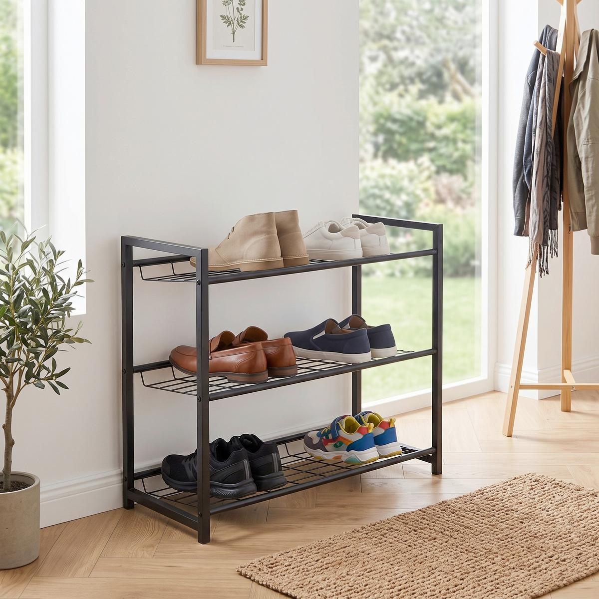 Stalak Za Cipele Shoe 2 - crna, Moderno, metal (80/60/30cm) - Modern Living