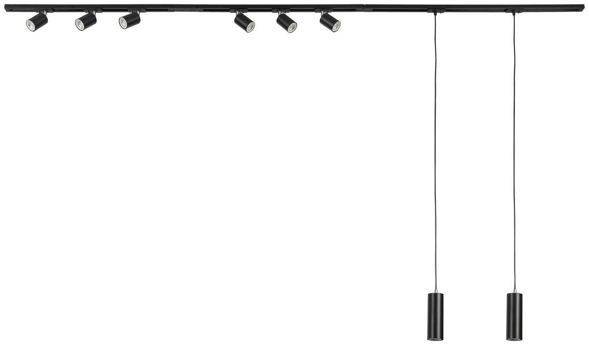 SYSTEM SZYNOWY BINE - czarny/kolor chromowy, Trend, tworzywo sztuczne/metal (262cm) - Novel