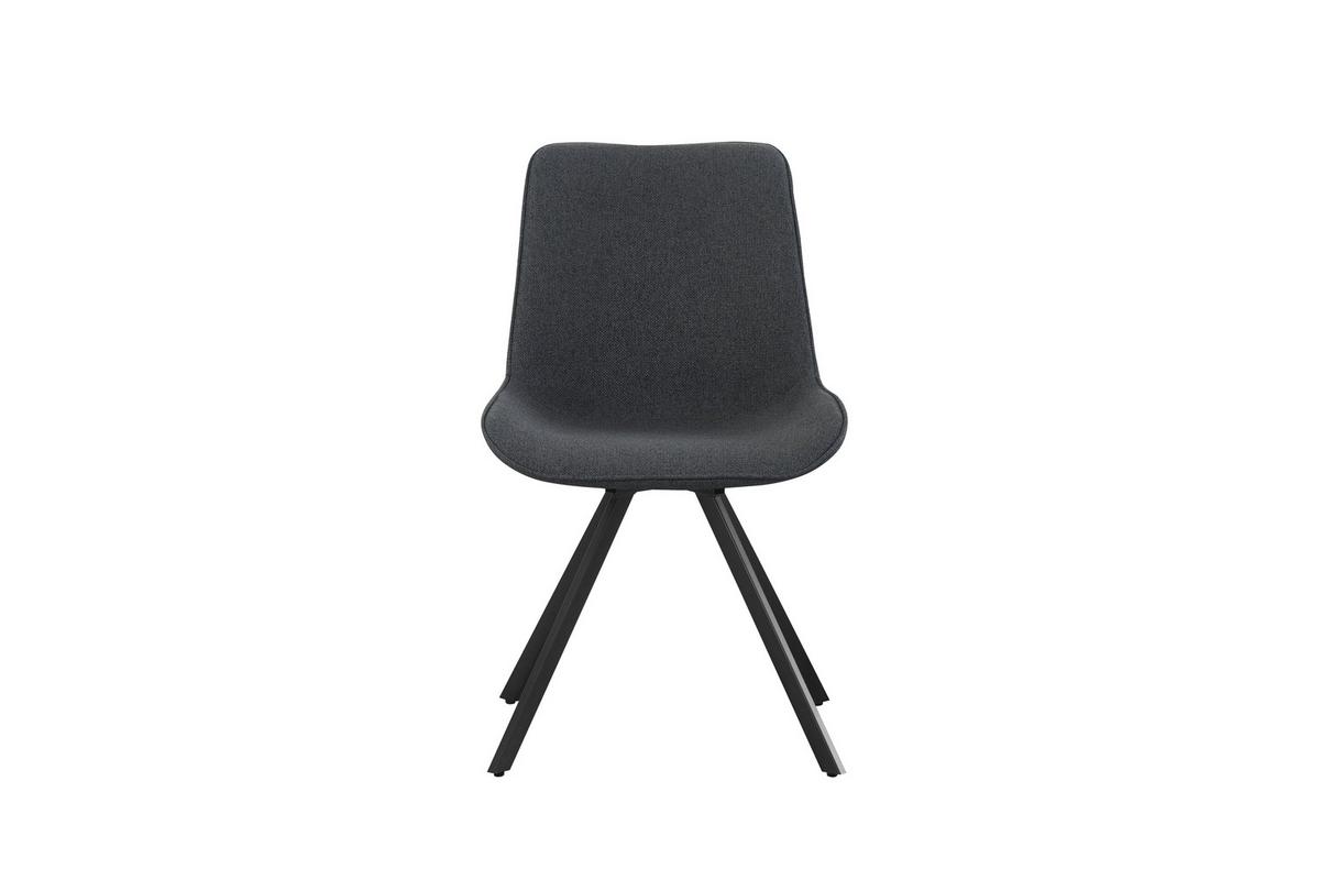 STUHL-SET EMILIA - Anthrazit/Schwarz, Modern, Textil/Metall (52/85/61cm) - MID.YOU