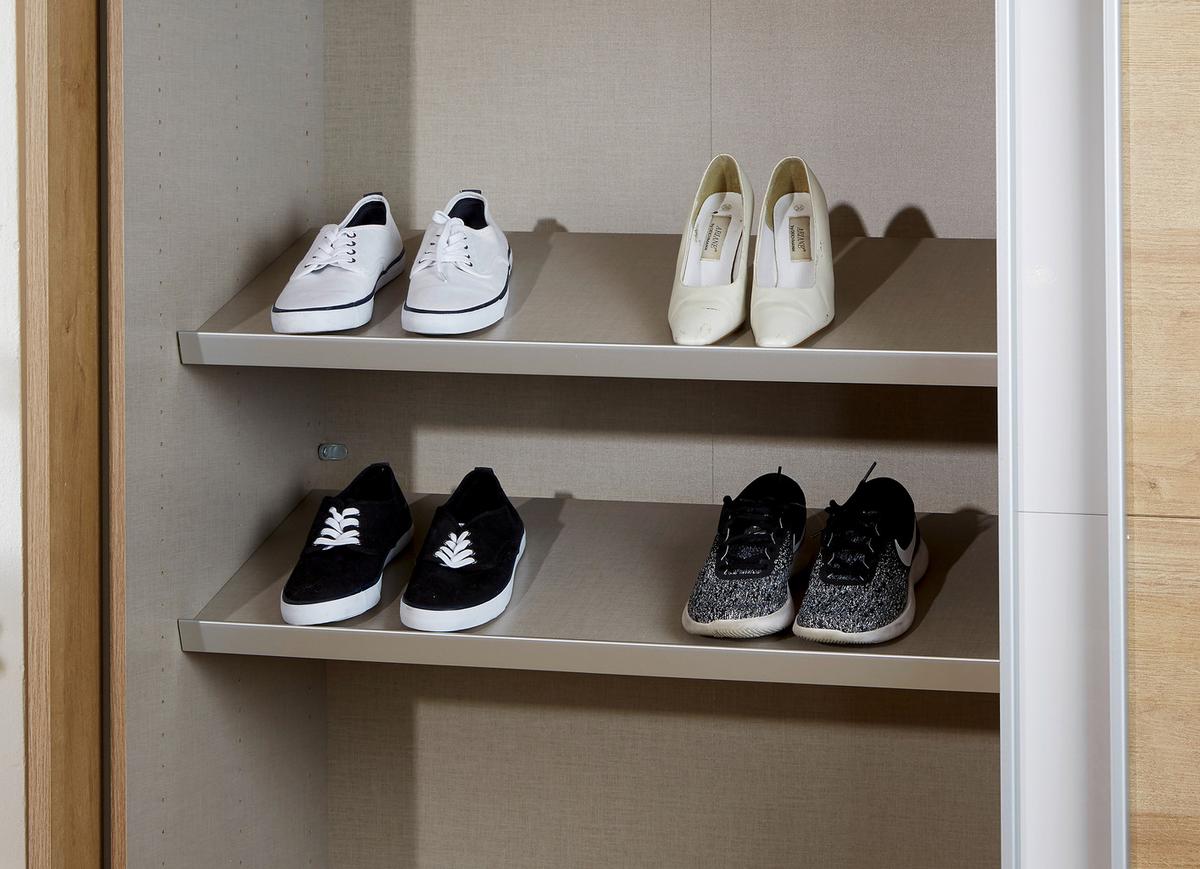 Polica Za Obuću Universal - siva, drvni materijal (88/16/37cm) - Modern Living