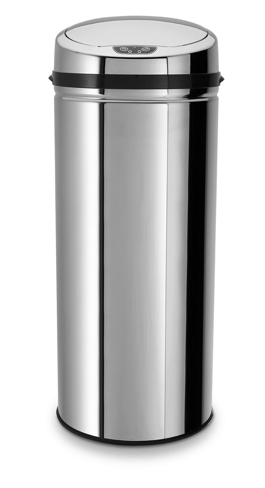 Coș gunoi Sensor cca. 42 l - argintiu/negru, Trend, plastic/metal (31/31/79,5cm) - Echtwerk