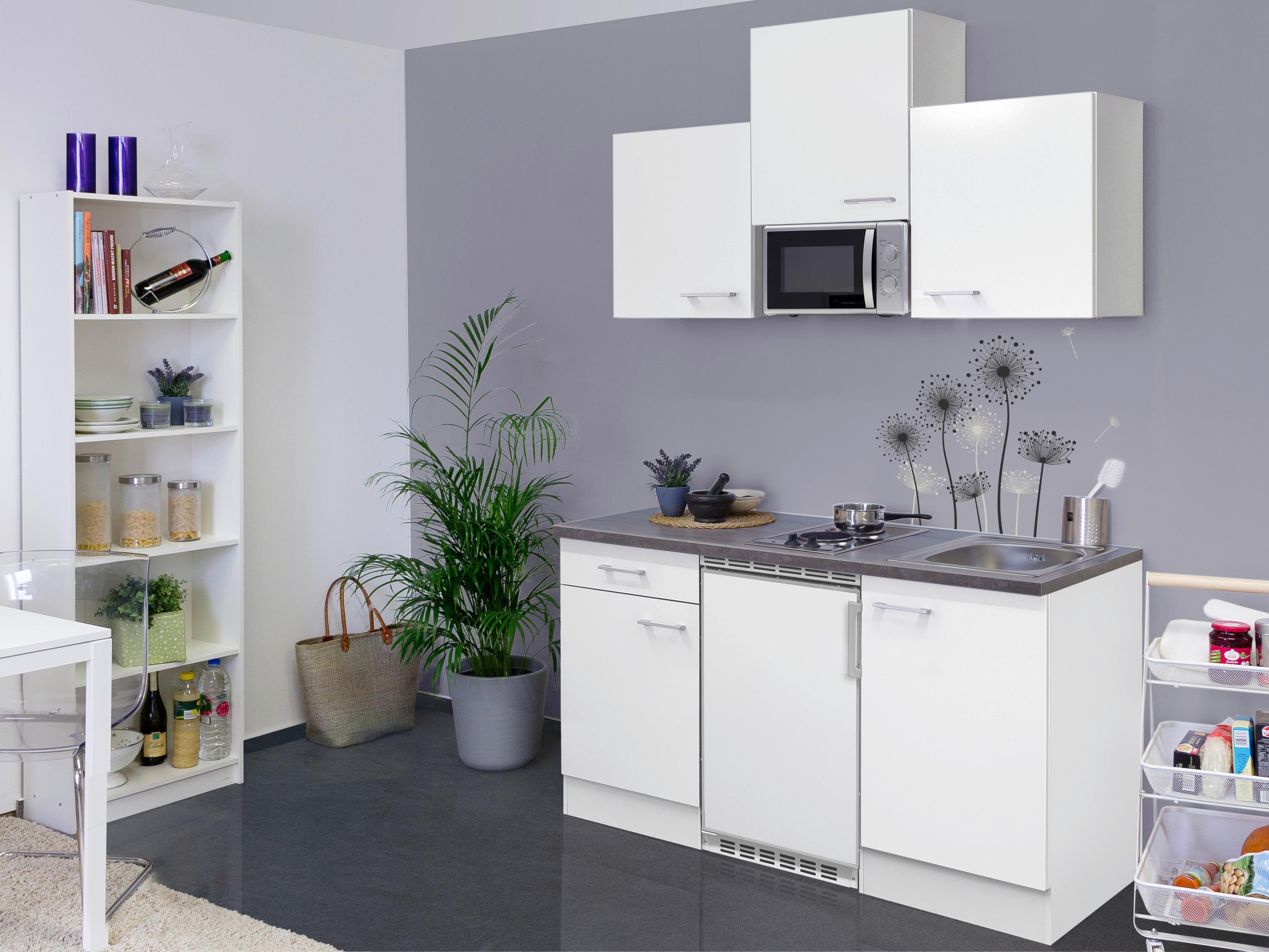 Kuhinjski Blok Lucca 150 Cm - sivo-smeđa/bijela, Konventionell, drvni materijal/plastika (150,5cm) - MID.YOU
