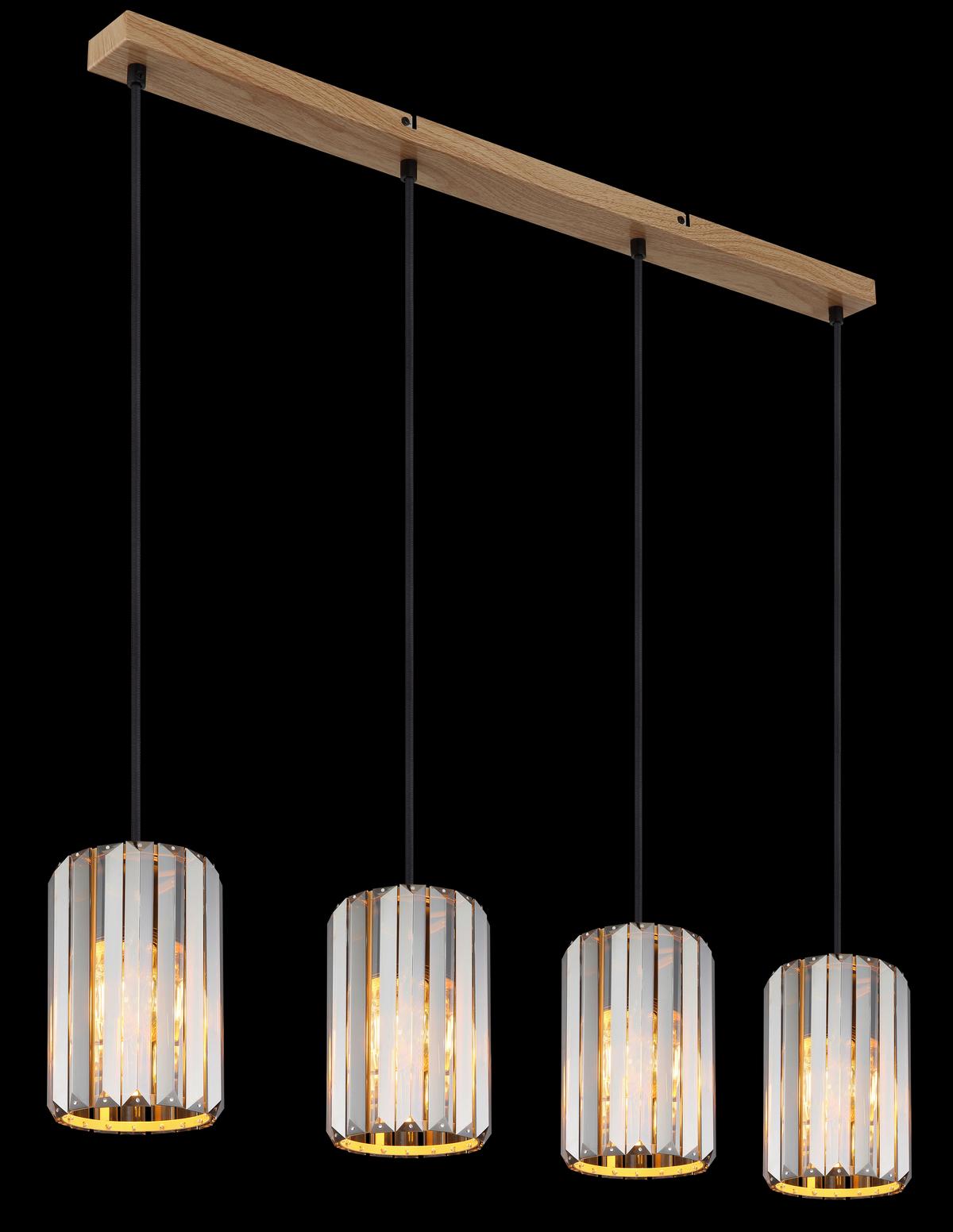 HÄNGELEUCHTE 30220446 RUN - Braun/Grau, Trend, Glas/Metall (88/13,5/120cm) - Globo