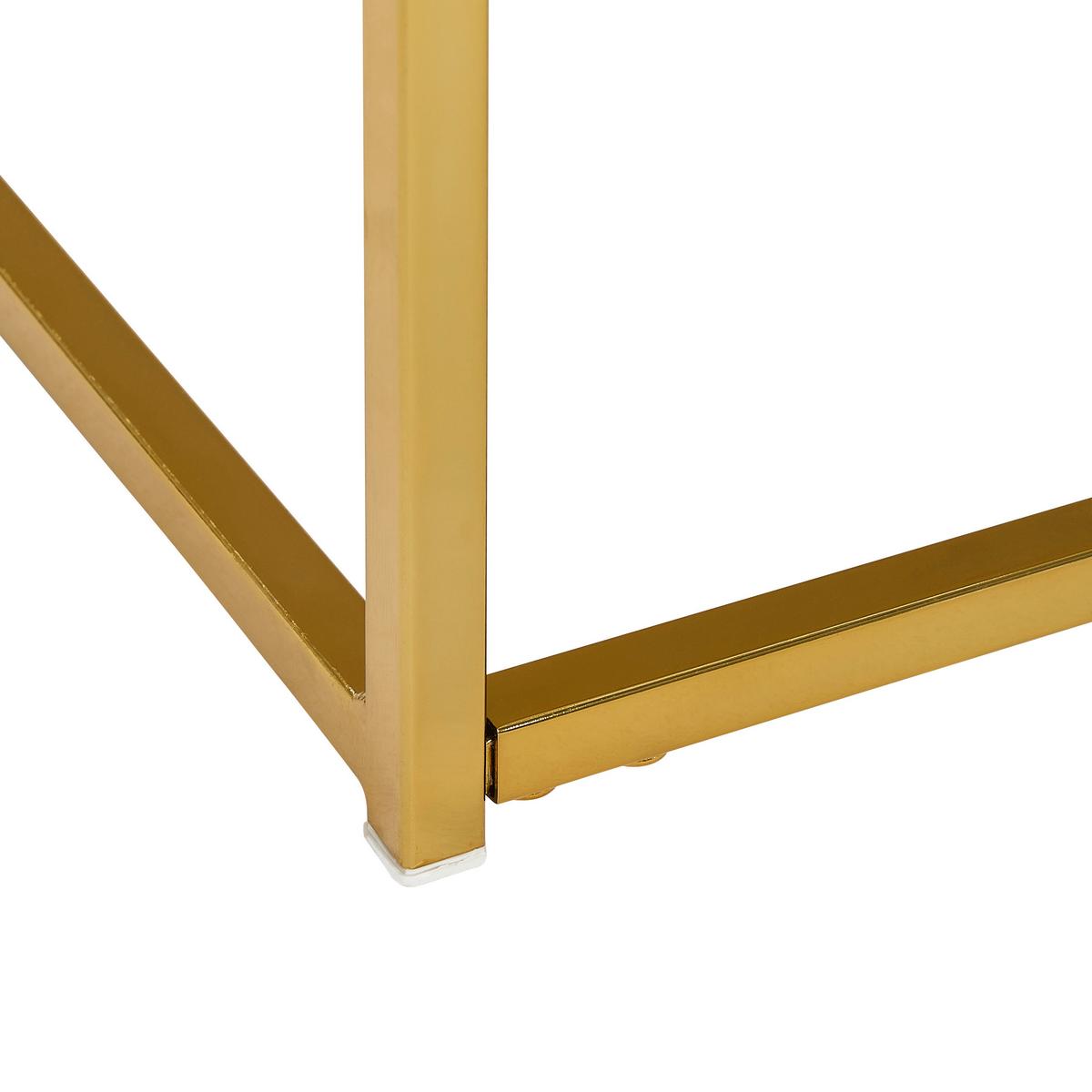 ZESTAW STOLIKÓW KAWOWYCH CHIANTI - biały/kolor złoty, Design, metal/ceramika (75/65/27/22/75/65cm) - Livetastic