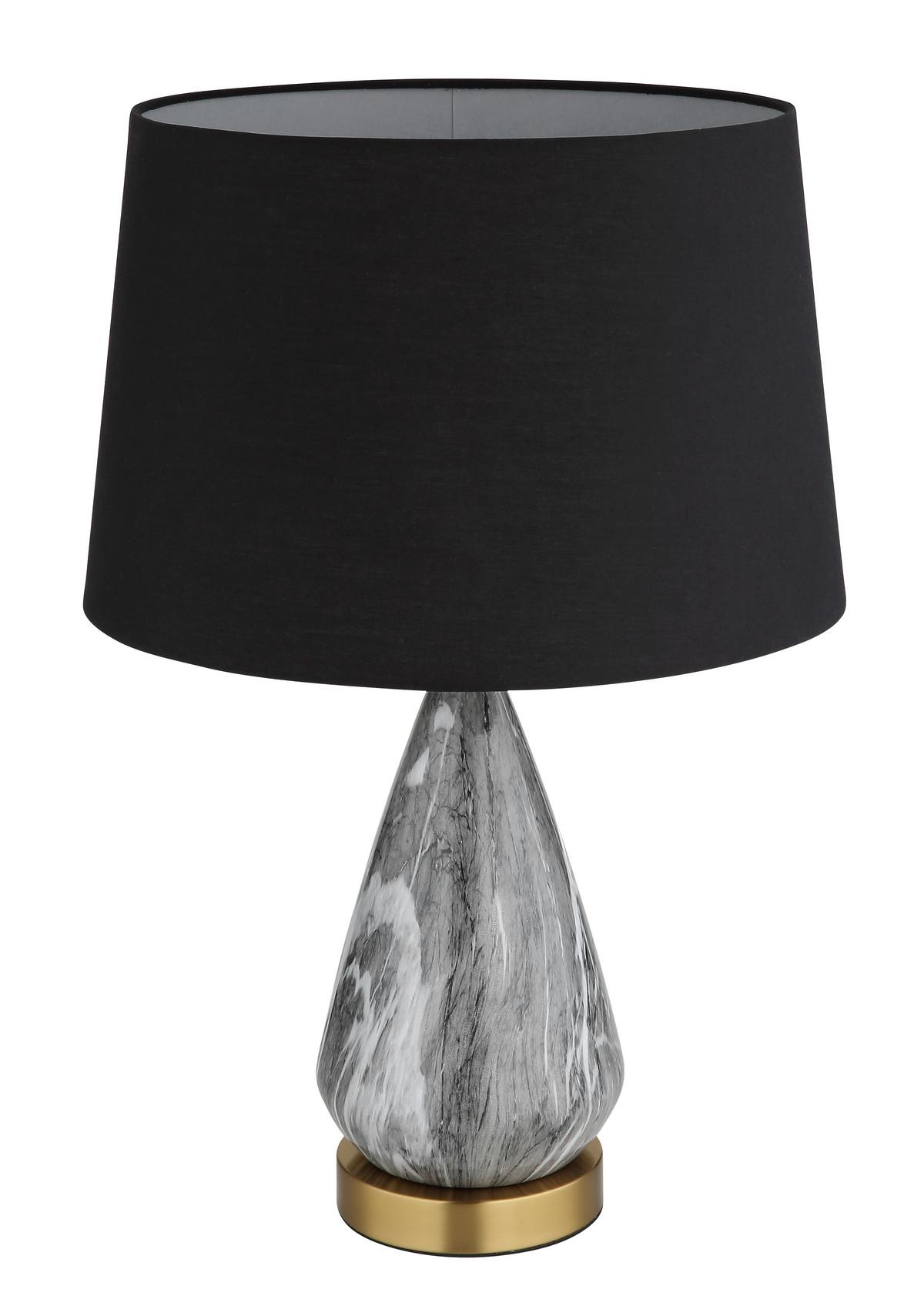 Tischleuchte Kisa Messingfarben max. 40 Watt - Messingfarben/Schwarz, KONVENTIONELL, Textil/Metall (35/54cm) - Globo