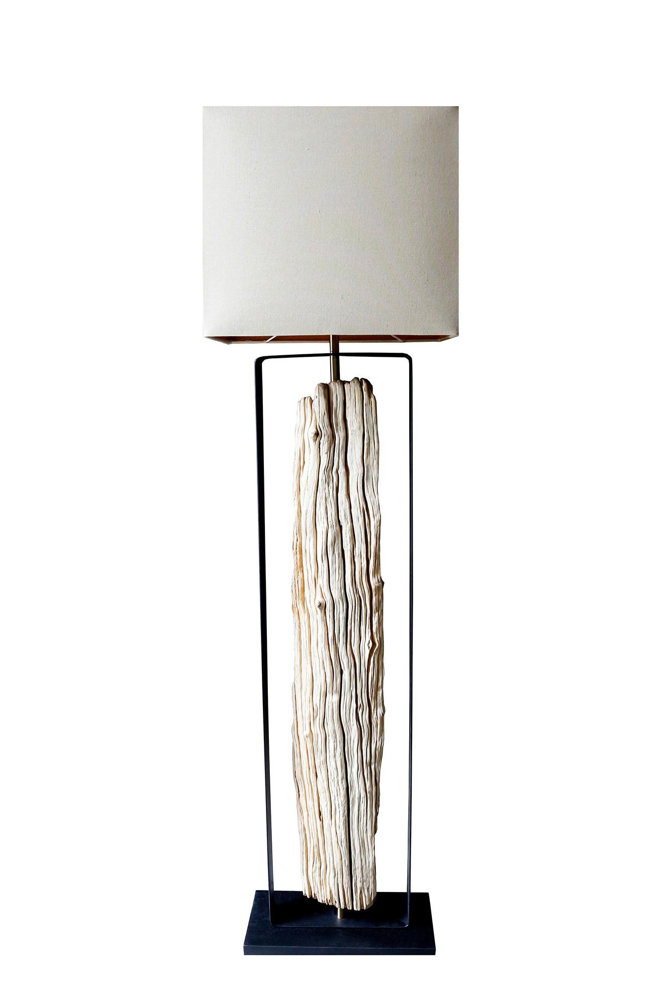 Stoječa Svetilka Driftwood - zlate barve/črna, Design, kovina/tekstil (40/165/20cm) - P & B