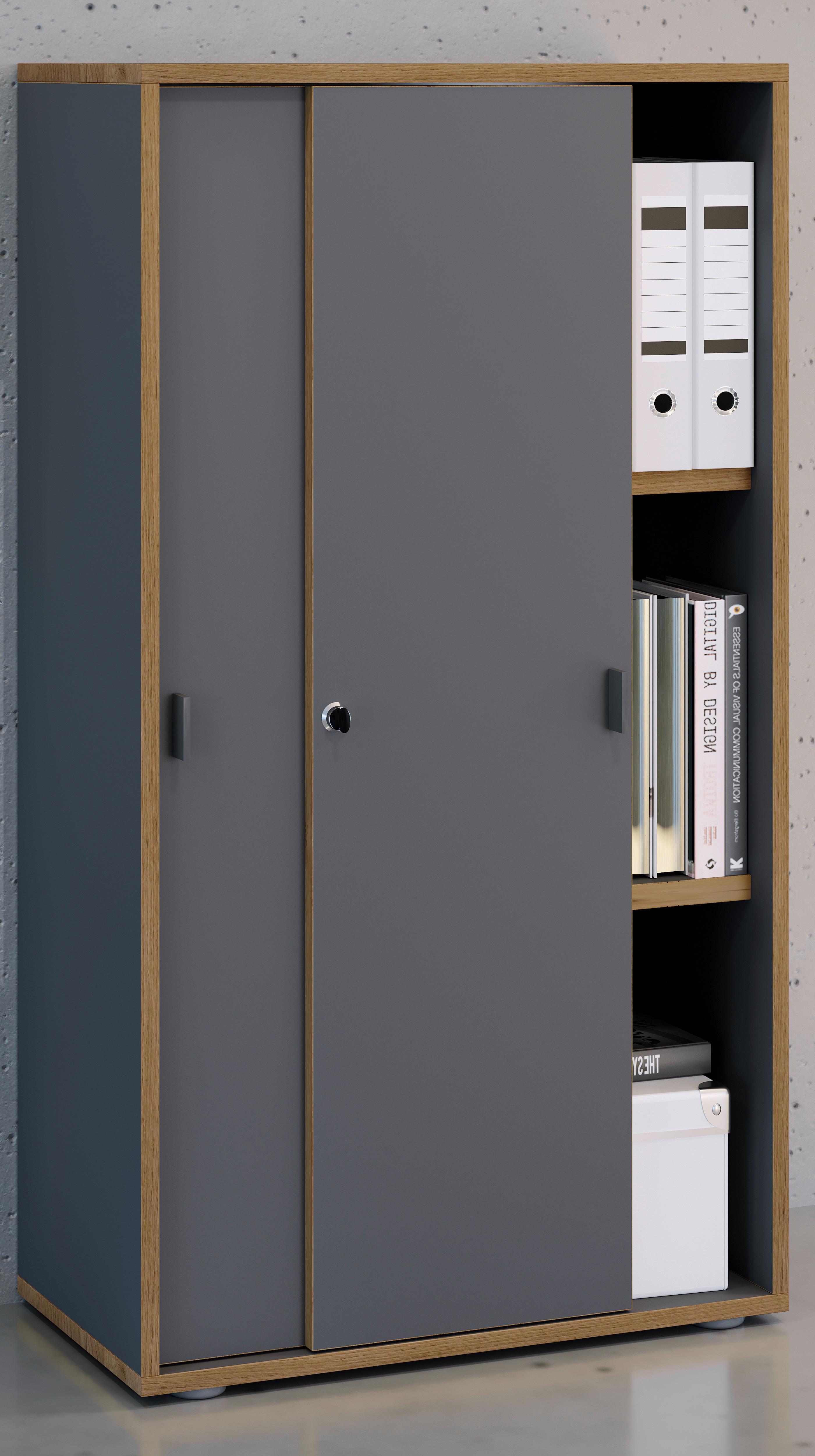 AKTENSCHRANK SALIA B60 - Honigeiche/Anthrazit, Design, Holzwerkstoff (60/110/37cm) - MID.YOU