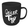 Kaffeebcher Geiler Typ aus Porzellan ca. 350ml - Schwarz/Weiß, MODERN, Keramik (9/10cm)