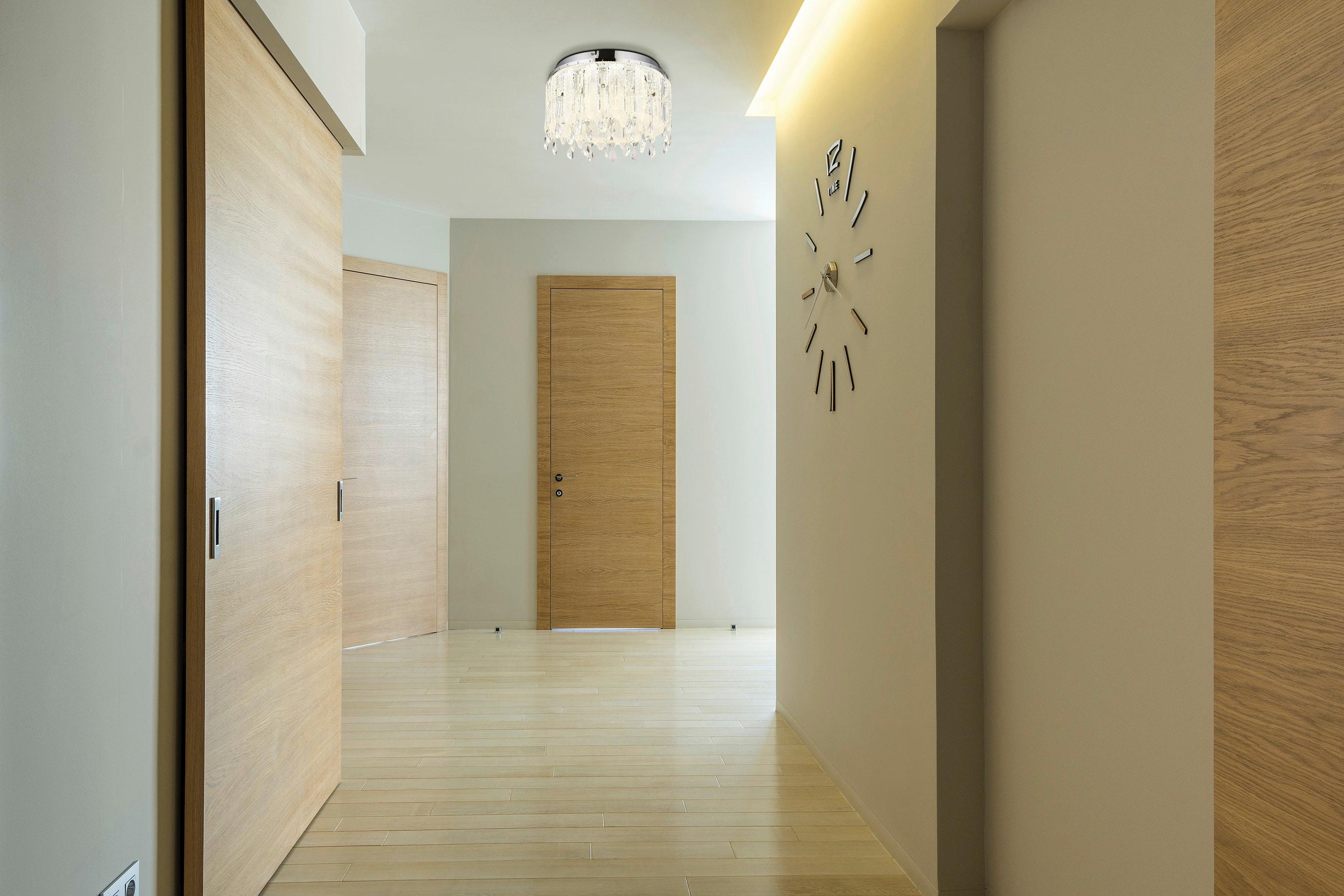 LED-Deckenleuchte Klunka Klar/Chromfarben max. 38 Watt - Klar/Chromfarben, KONVENTIONELL, Glas/Kunststoff (38/26cm) - Globo