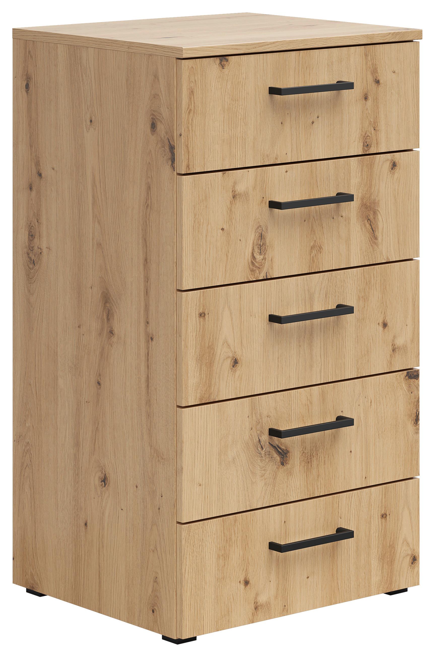 Kommode Multistauraum Eiche Artisan - Anthrazit/Schwarz, Modern, Holzwerkstoff/Kunststoff (45/83/40cm) - Premium Living