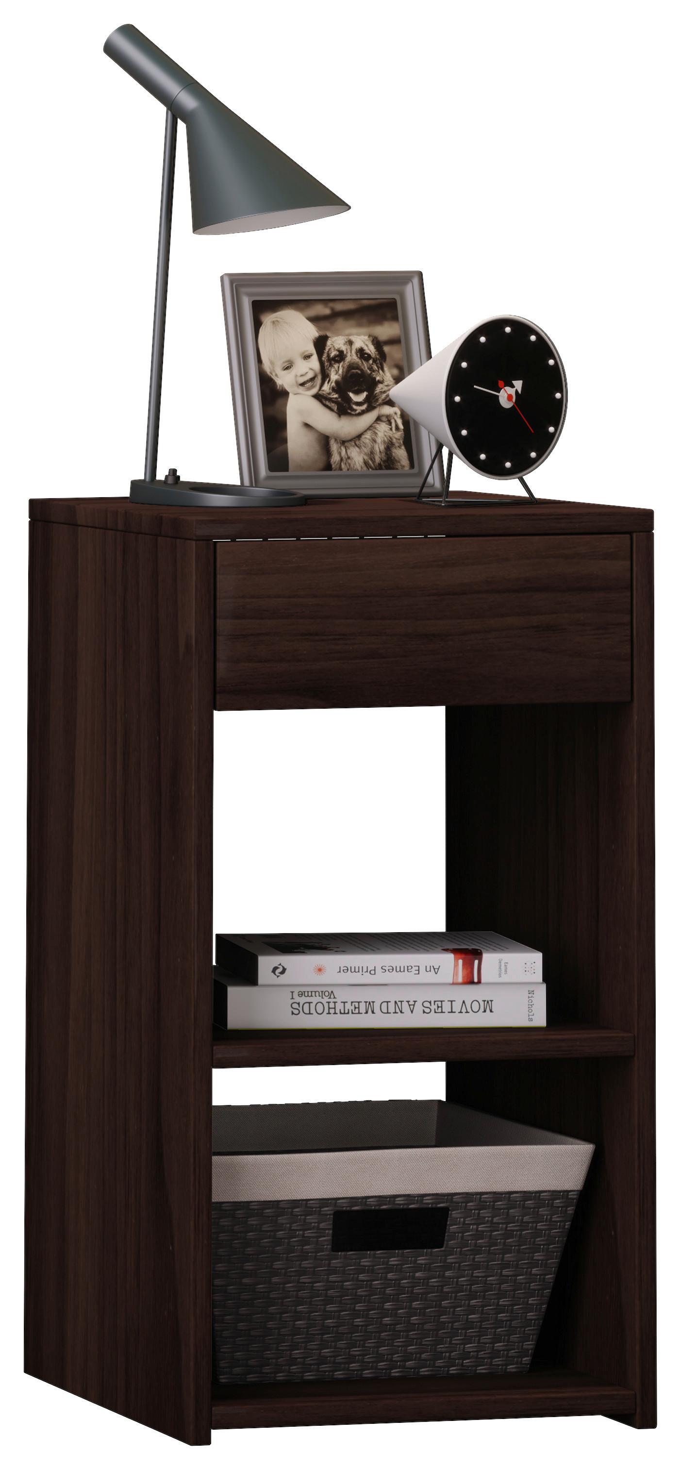 Nachtkästchen in Walnussfarbe Sledo Maxi - Walnussfarben, KONVENTIONELL, Holzwerkstoff (35/65/35cm) - MID.YOU