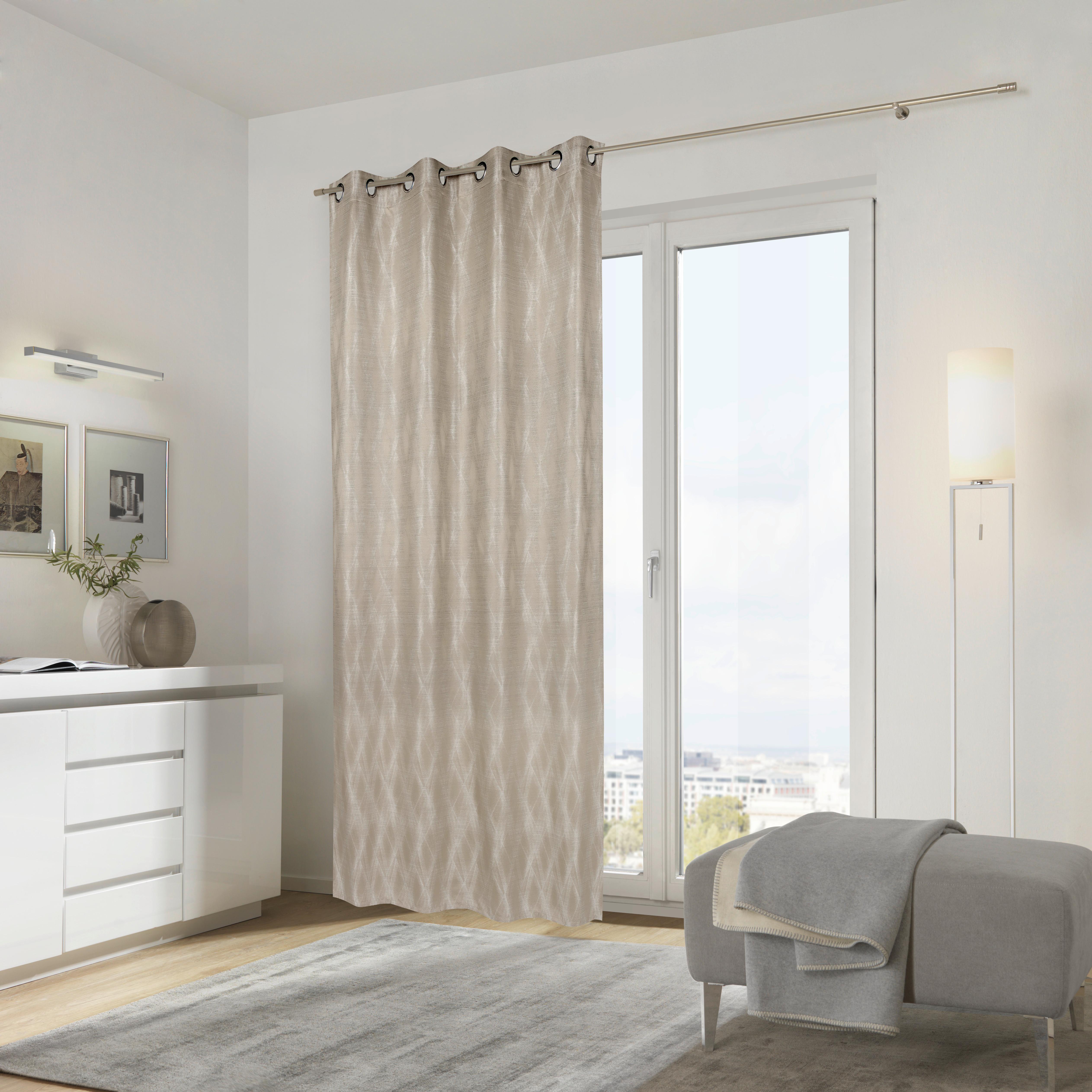 ZASŁONA NA PRZELOTKACH NARVIK - kolor piaskowy, Design, tkanina (135/250cm) - Ambiente