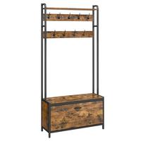 GARDEROBE HSR405B01 - Schwarz/Braun, Trend, Holzwerkstoff/Metall (85/30/180cm) - MID.YOU