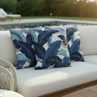Outdoorkissen Luisa Blau/Weiß ca. 45x45 cm - Blau/Weiß, MODERN, Textil (45/45/10cm) - Bessagi Garden
