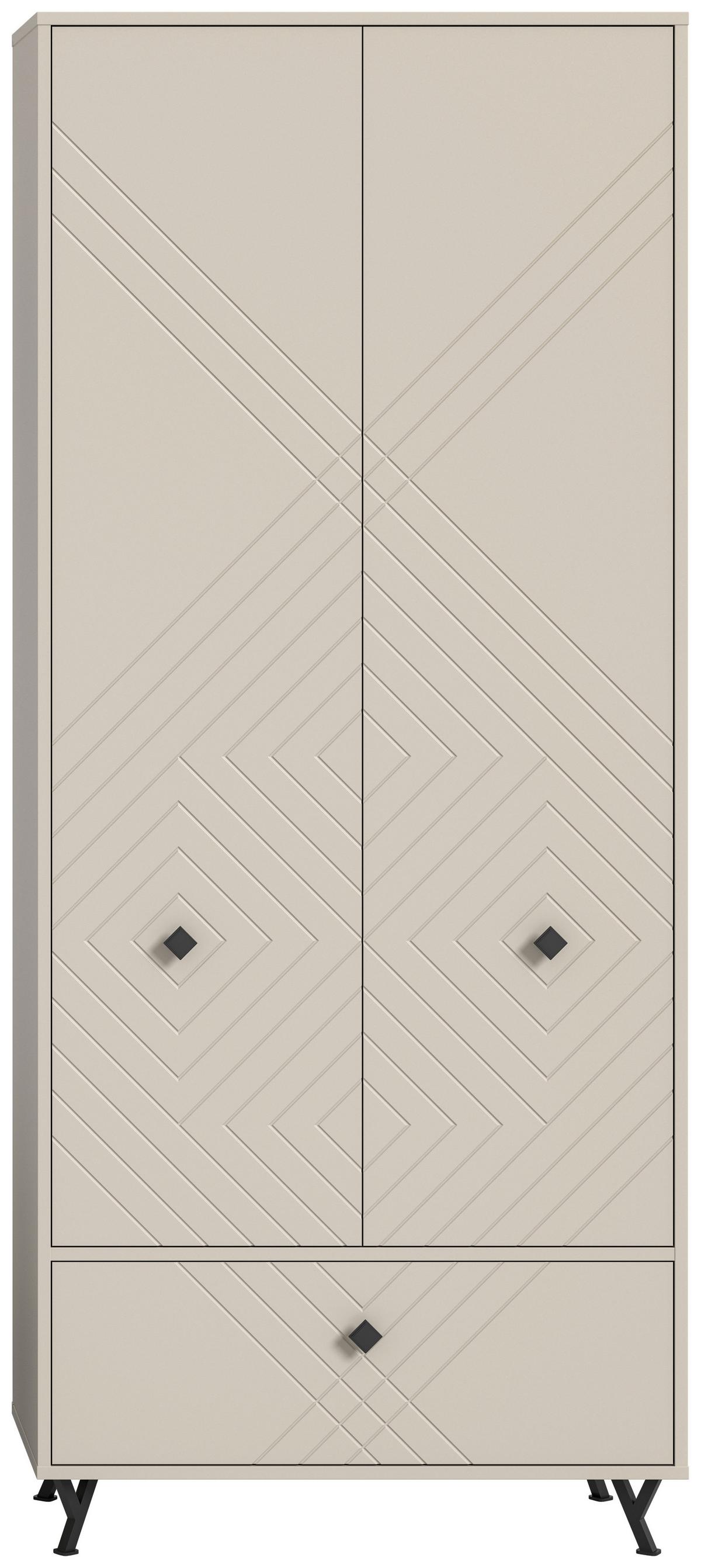 Garderobenschrank Notes ca. 80x195x35 cm Sandbeige - Design, Holzwerkstoff/Metall (80/195/35cm) - MID.YOU