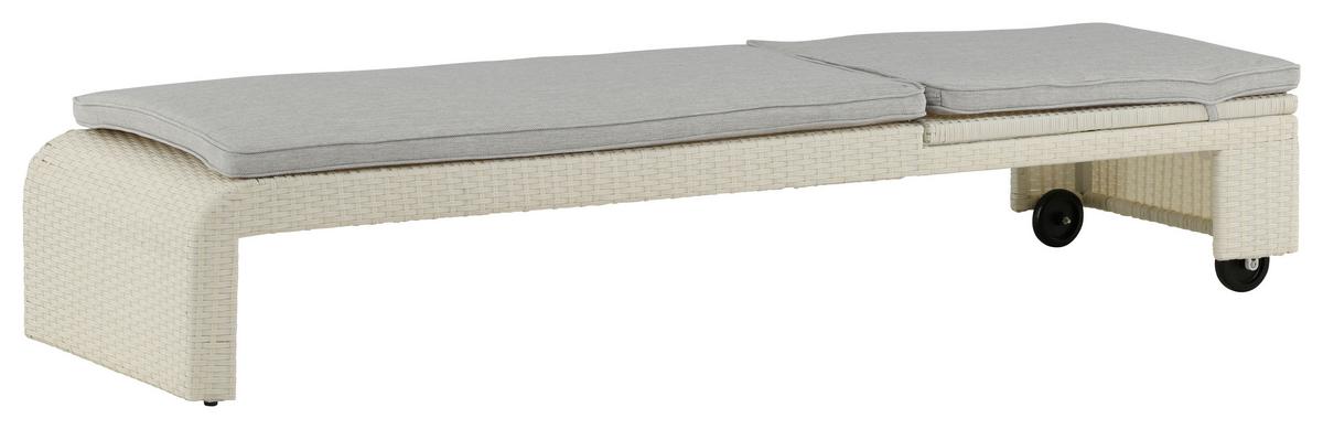 Sonnenliege London ca. 60x32x196 cm Weiß - Weiß, KONVENTIONELL, Kunststoff (60/32/196cm) - Gardenson