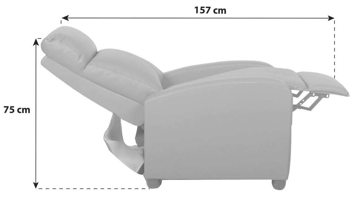 Fotelja S Relaks Mehanizmom Parka - siva/crna, Moderno, tekstil (69/75-100,5/87-157cm)