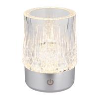 AKKU-TISCHLEUCHTE 21044S LIZZY - Weiss/Transparent, Basics, Kunststoff/Stein (7,8/10,5cm) - Globo