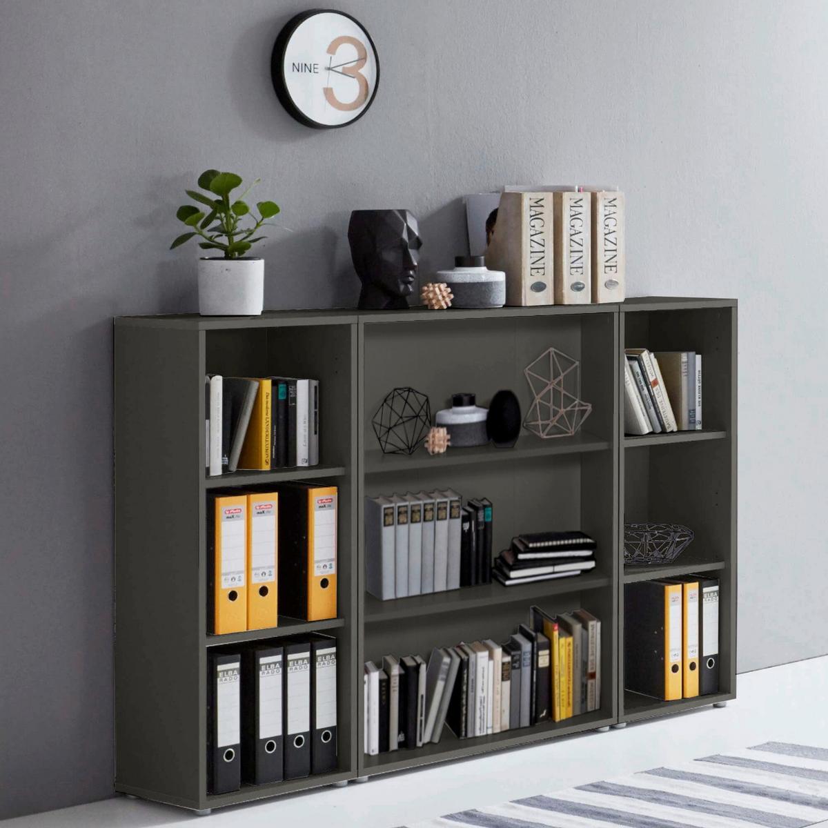 REGALSET OFFICE EDITION - RW SET 2 - Anthrazit, MODERN, Holzwerkstoff (172,6/113,6/33cm) - MID.YOU