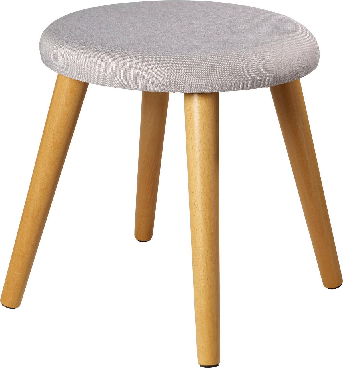 Hocker Skandi Grau Strukturstoff - Grau, Design, Holz/Textil (40/42/40cm) - Echtwerk