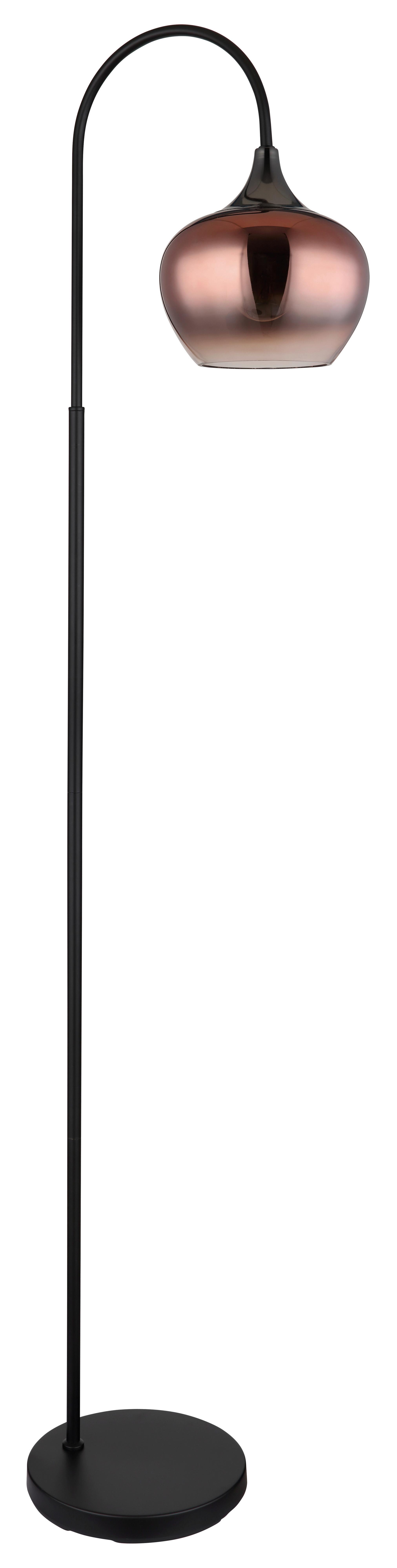 STEHLEUCHTE 15548SG MAXY - Klar/Schwarzchrom, Basics, Glas/Textil (39/25/150cm) - Globo