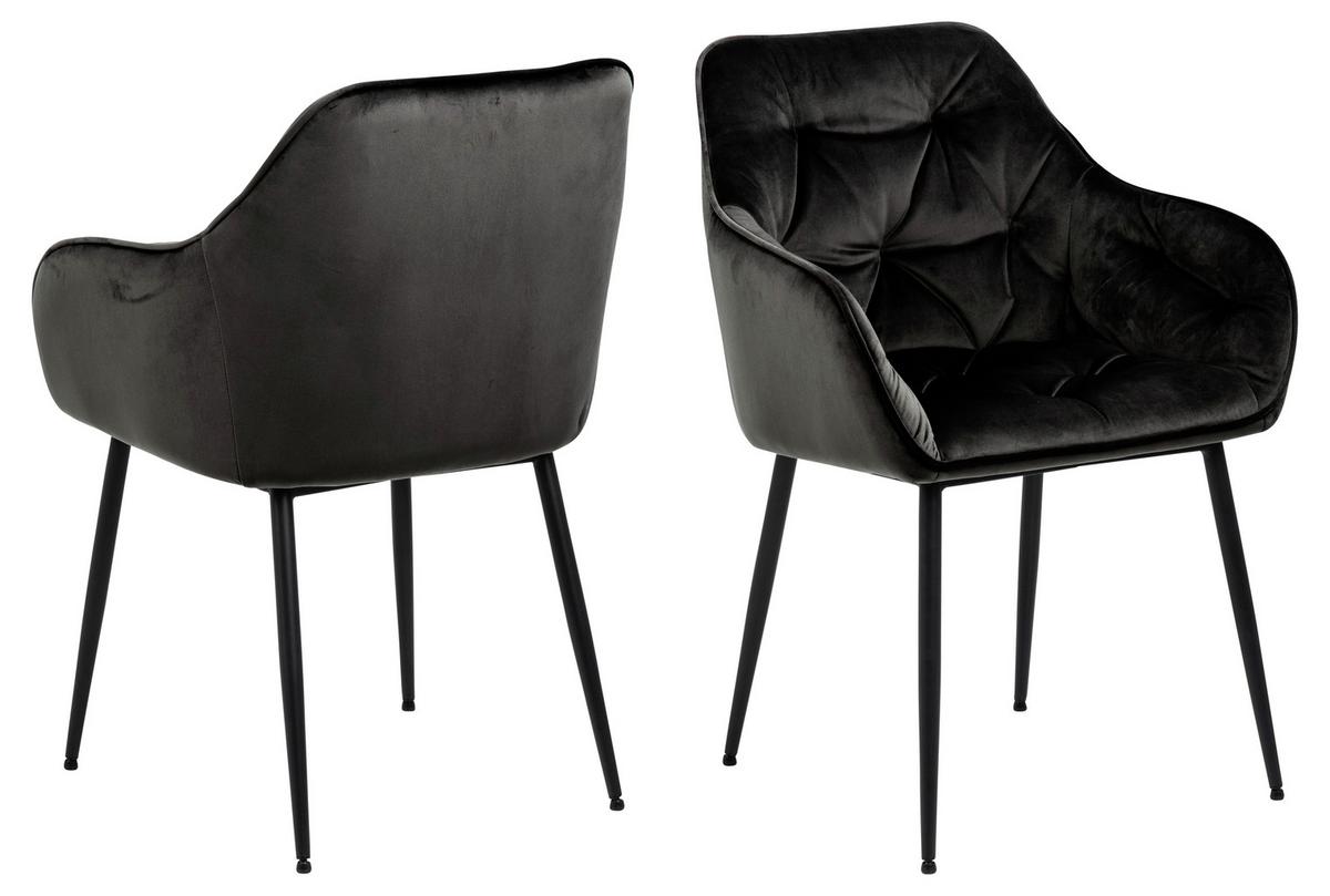 KRZESŁO Z PODŁOKIETNIKAMI BROOKE -TREND- - czarny/szary, Trend, metal/tkanina (58/83/55cm) - Livetastic