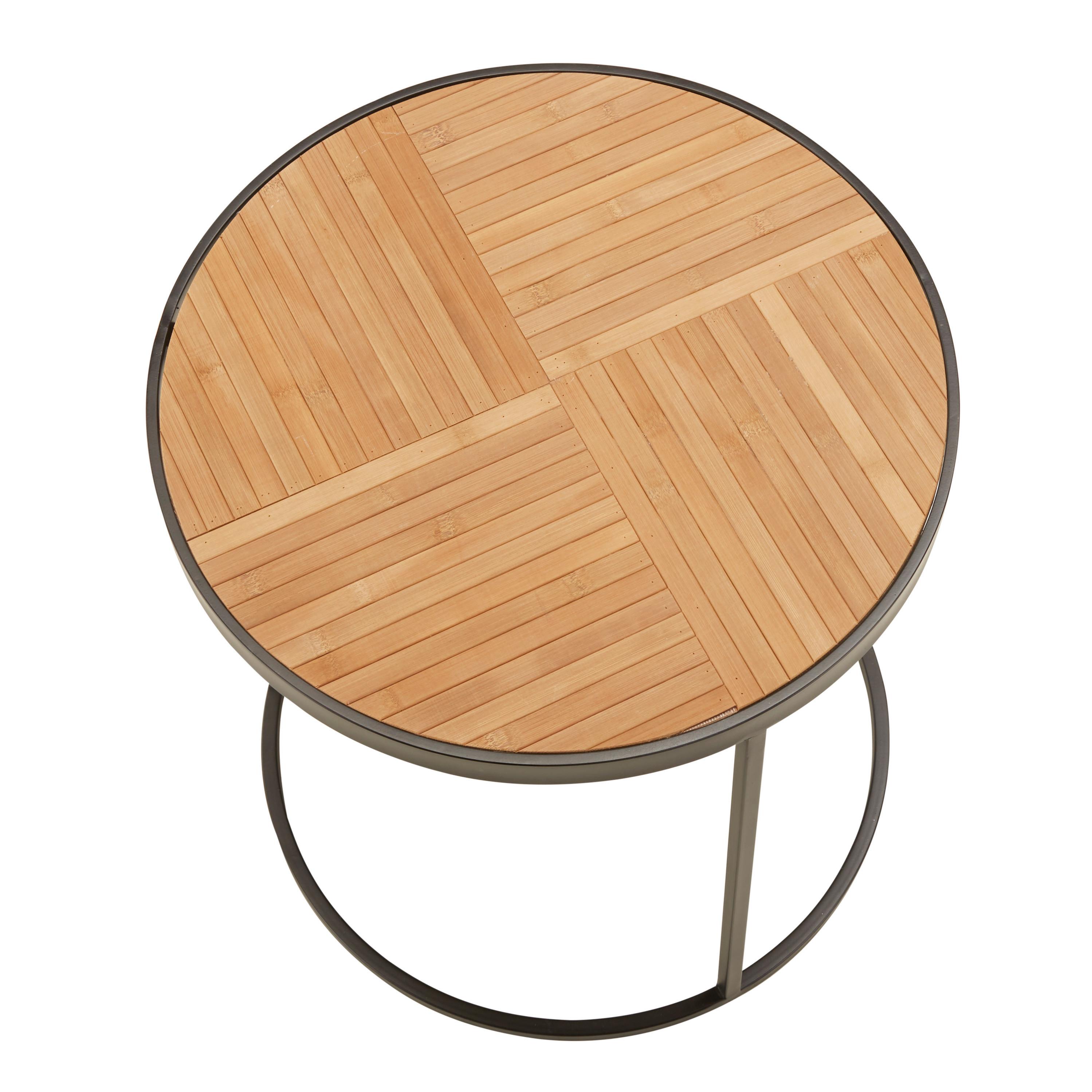 SIDOBORD SET CAN - svart/naturfärgad, Lifestyle, metall/trämaterial (47/50/47cm) - Mömax