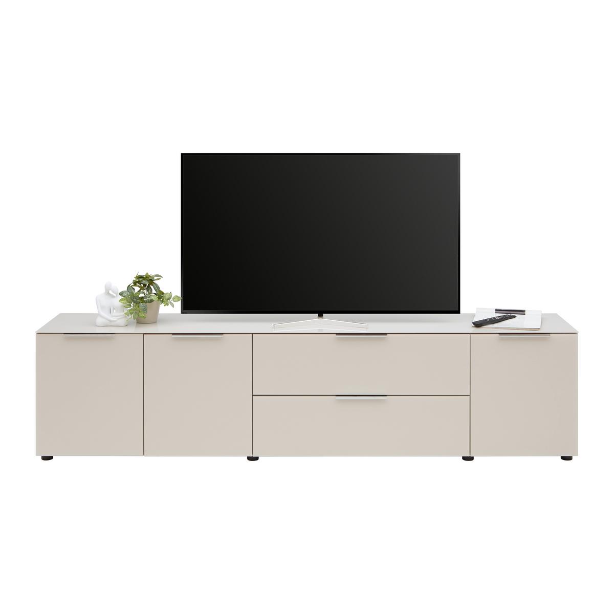 Lowboard Siena Kaschmir - Chromfarben/Kaschmir, Modern, Glas/Holzwerkstoff (226/55/40cm) - Mömax