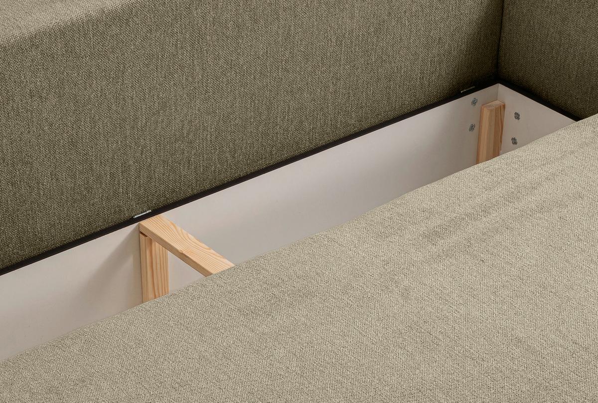 Schlafsofa Diana Grün - Schwarz/Grün, Basics, Holz/Kunststoff (231/93/108cm) - MID.YOU