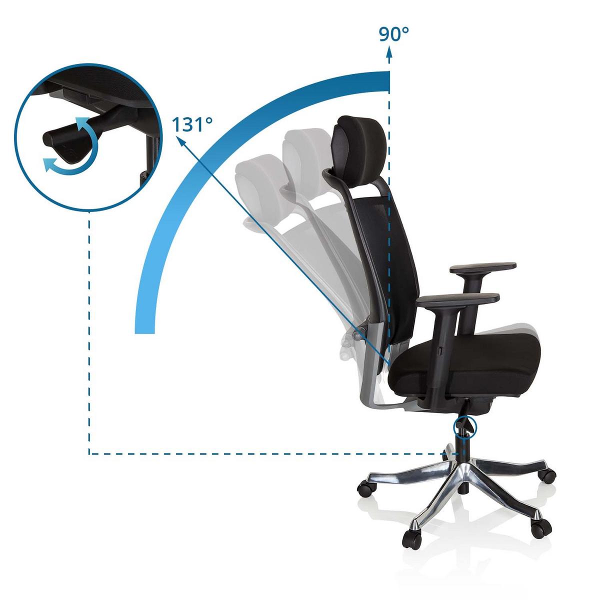 Pisarniški Stol Ikast I, Črna - srebrne barve/črna, Moderno, kovina/umetna masa (68/120/55cm) - MID.YOU