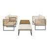 LOUNGEGRUPP SILAS - akaciefärgad/cremefärgad, Modern, metall/trä (130/85/80cm) - Bessagi Garden