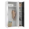 DREHTÜRENSCHRANK JAN -EXKLUSIV- - Chromfarben/Anthrazit, KONVENTIONELL, Glas/Holzwerkstoff (135/210/52cm) - Mömax
