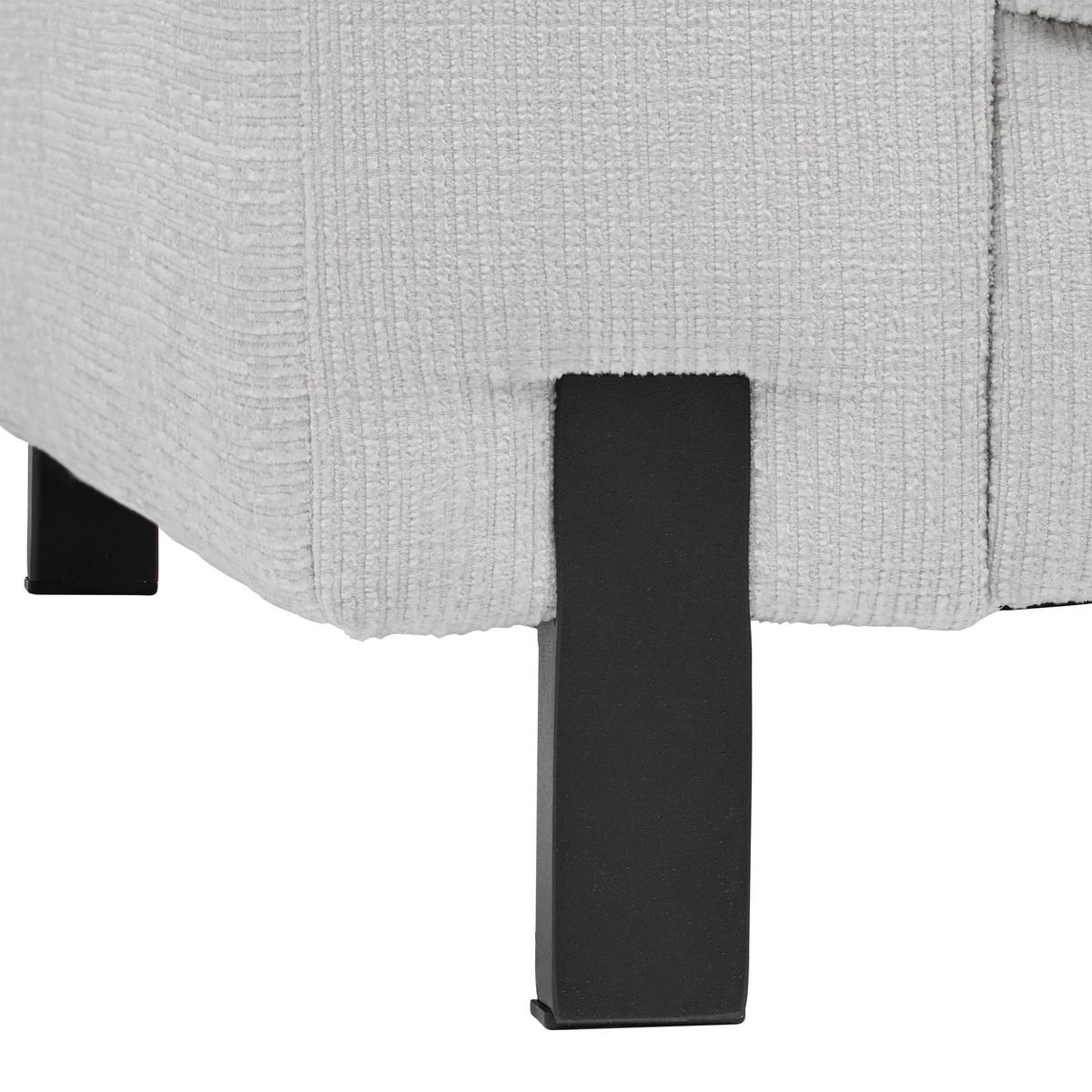 3-Sitzer-Sofa Piega Silberfarben - Silberfarben/Schwarz, MODERN, Textil/Metall (230/66-87/96cm) - Mömax