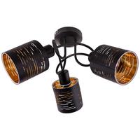Deckenleuchte Tunno in Schwarz max. 15 Watt - Goldfarben/Schwarz, Design, Kunststoff/Metall (40/21cm) - Globo