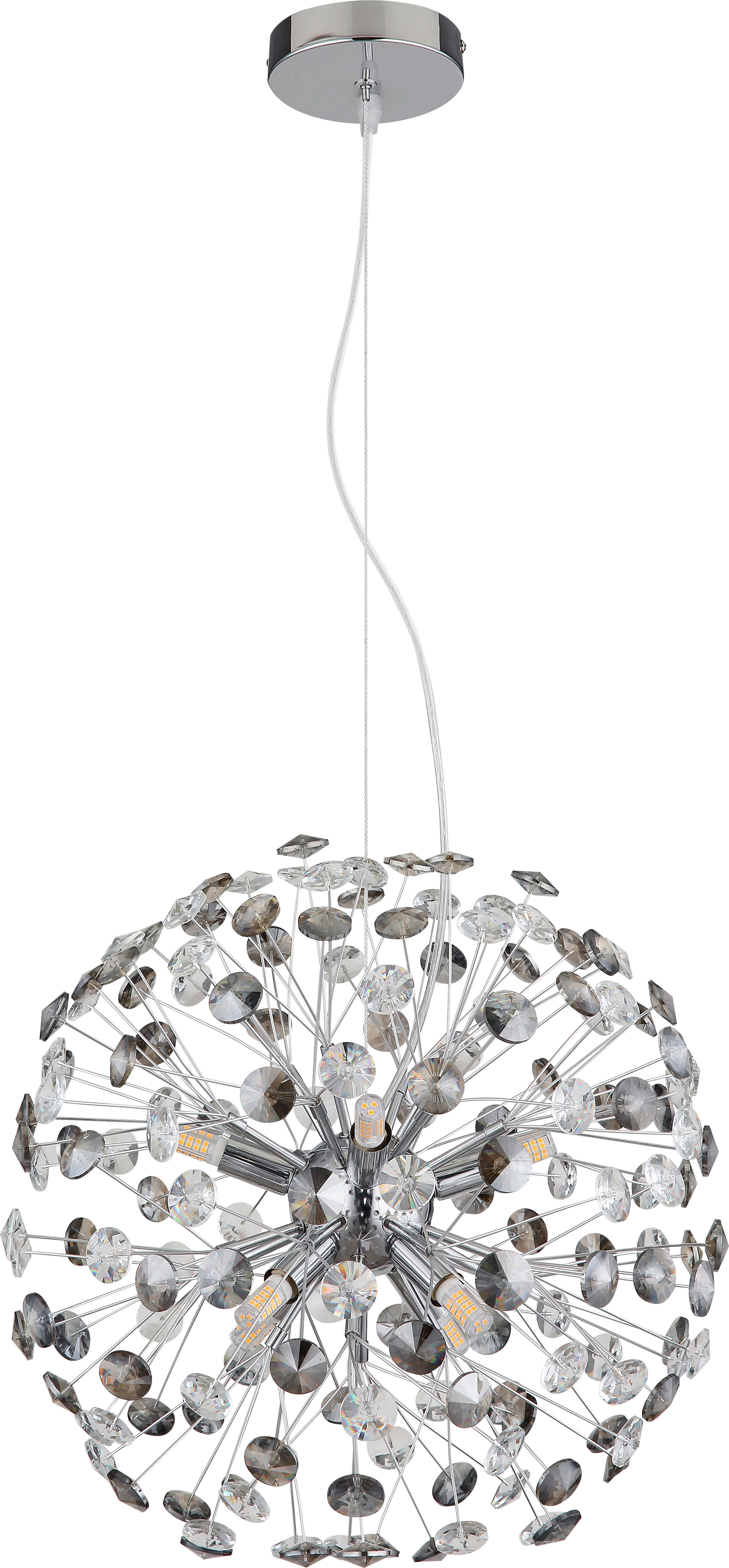 LED-TAKLAMPA CHEYENNE - klar/kromfärg, Basics, metall/glas (40/40/150cm)