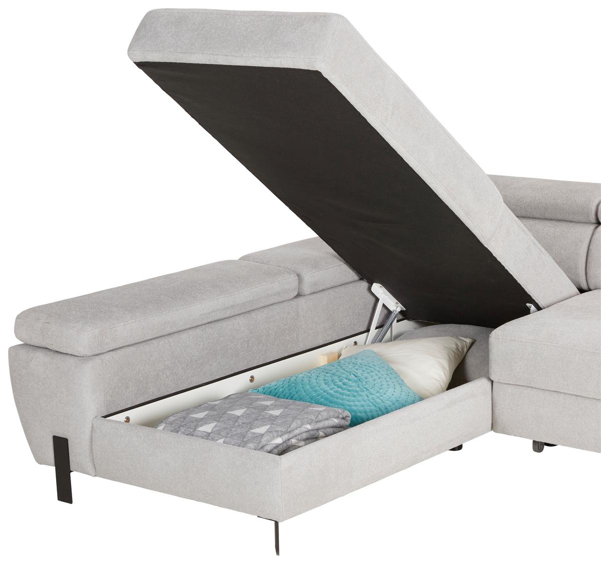 Kutna Garnitura Molina Mini - siva/crna, Moderno, drvni materijal/tekstil (277/189cm) - Mömax