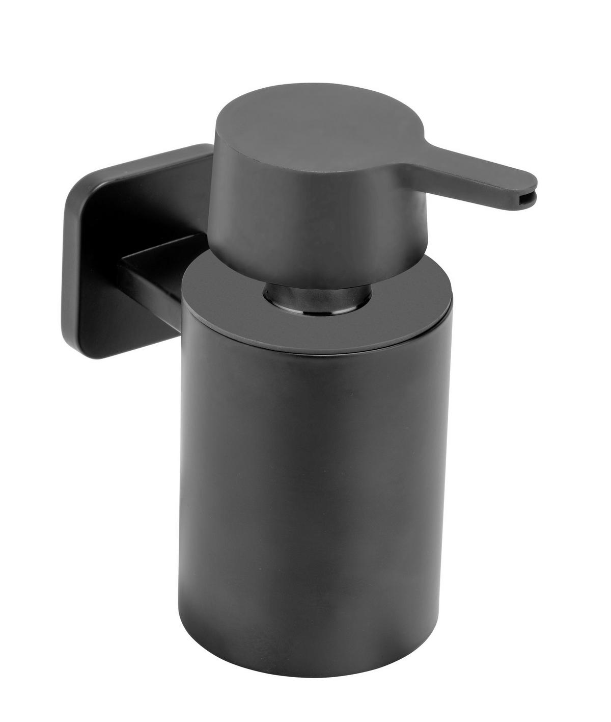 Dozator săpun Porto - negru, Modern, plastic/metal (9,5/11,5/14,5cm) - Wenko