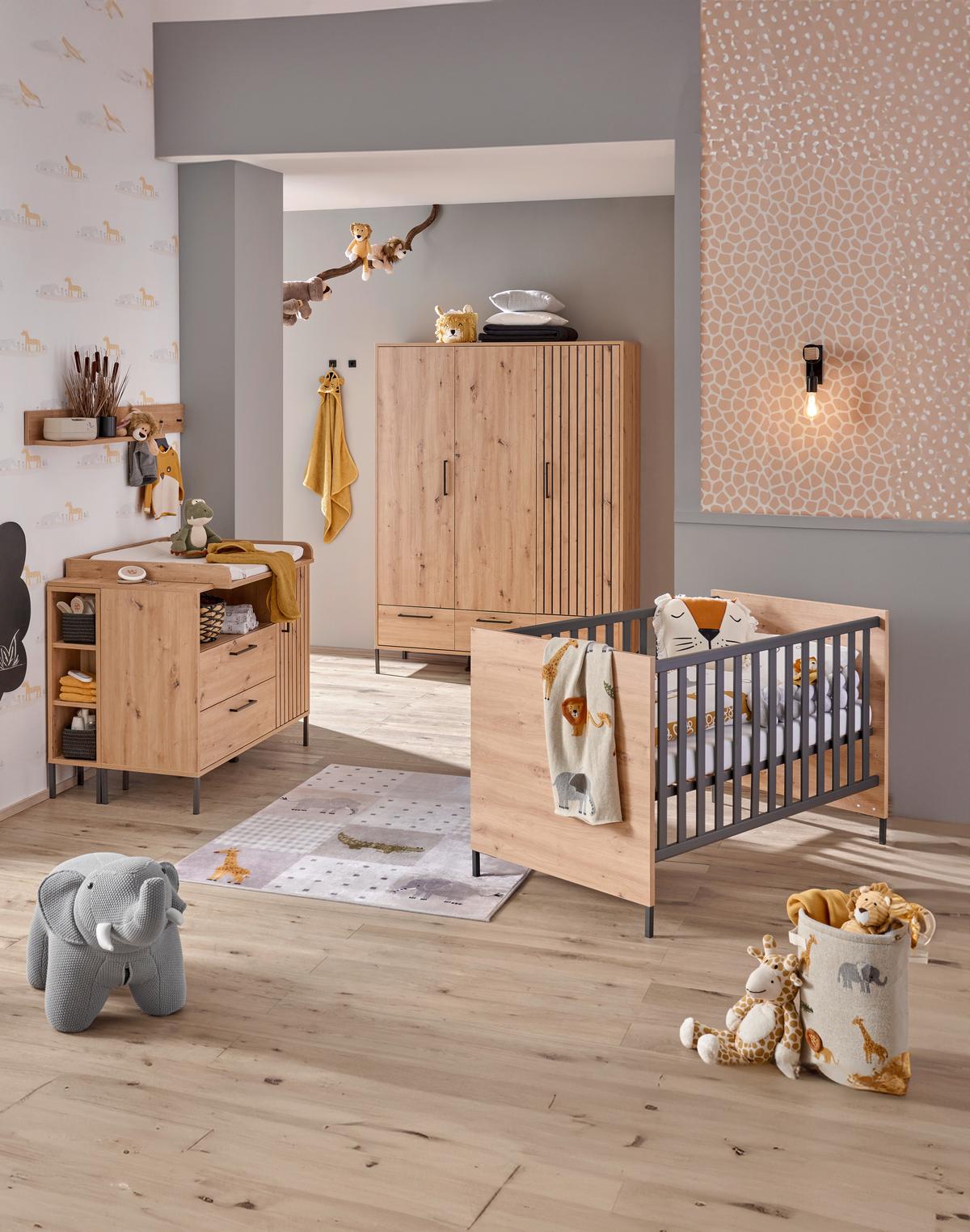 ŁÓŻKO SZCZEBELKOWE LINE - dąb artisan, Trend, materiał drewnopochodny (78/93/144cm) - Jimmylee