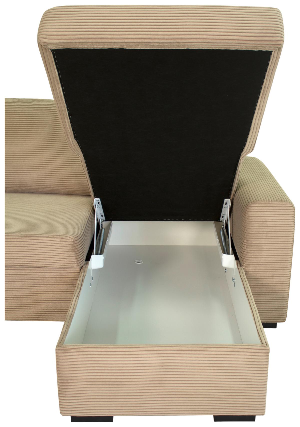 Sedežna Garnitura Tara, Svetlo Rjava, Ležišče, Predal - Moderno, tekstil (245/87/158cm) - Mömax