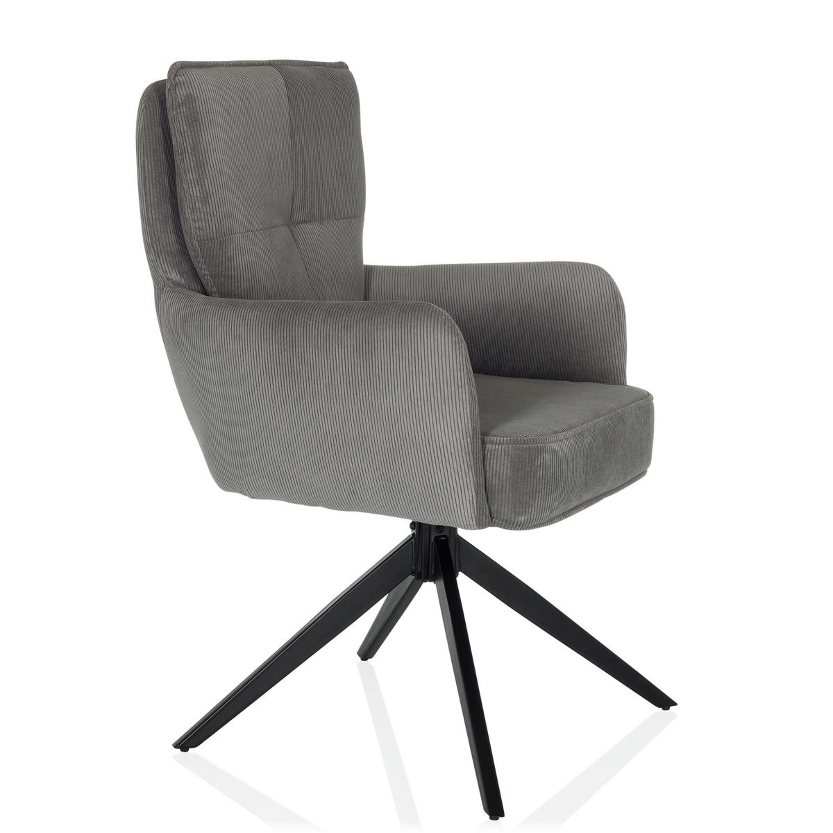 Naslanjač Tarugo, Siva - siva/črna, Moderno, kovina/tekstil (58/94/60cm) - MID.YOU