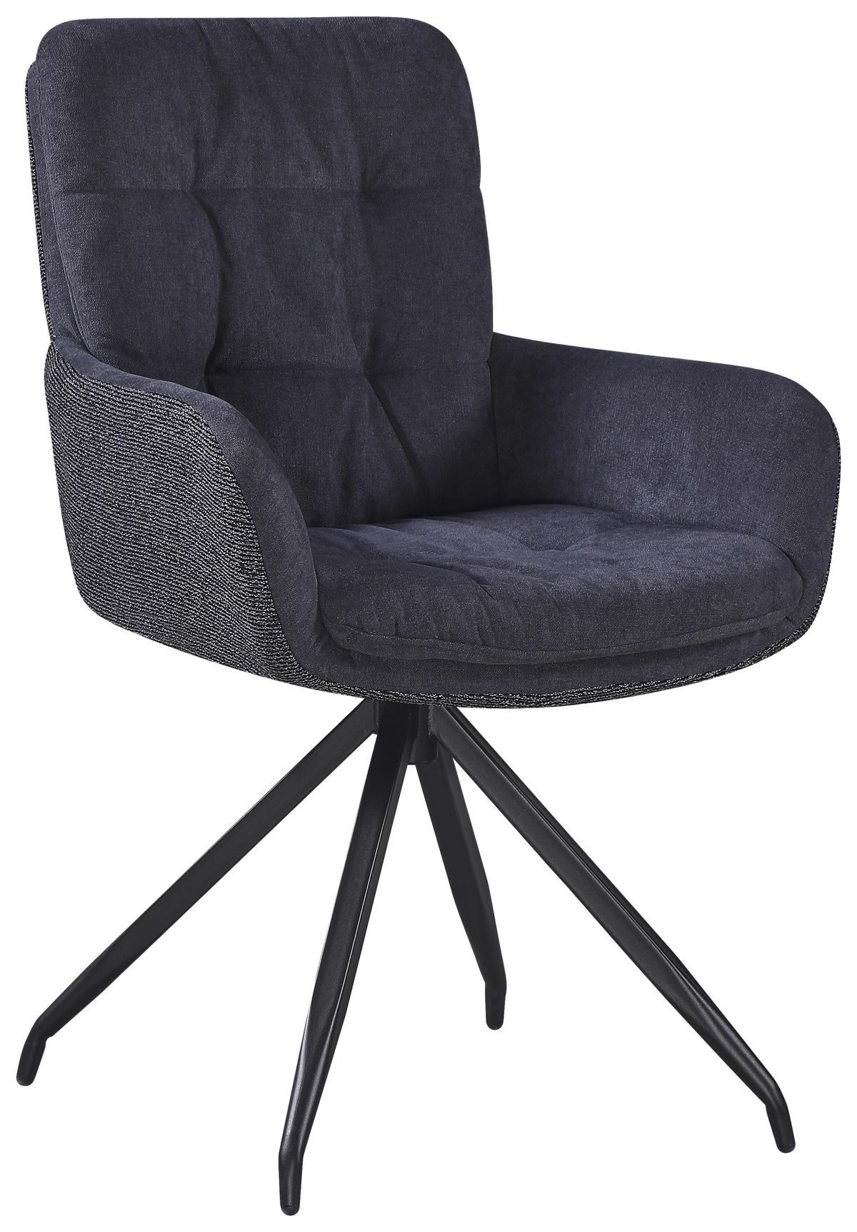 Armlehnstuhl Nova Grau/Schwarz - Schwarz/Grau, MODERN, Textil/Metall (61/89/67cm) - Premium Living