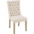 Stuhl in Creme/eschefarben - Eschefarben/Creme, ROMANTIK / LANDHAUS, Holz/Textil (51/104/63cm) - ZANDIARA